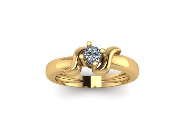 solitair ring  3D print model_3