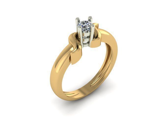 solitair ring  3D print model_6