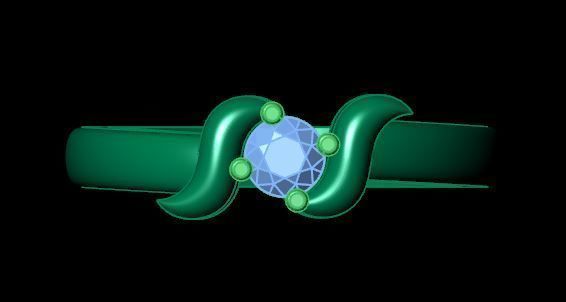 solitair ring  3D print model_10