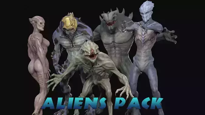 Aliens pack 3D Model Collection
