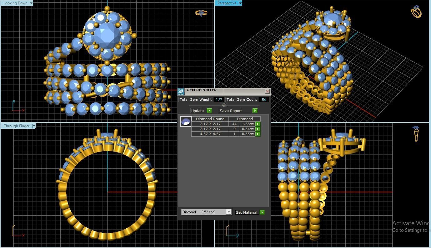 Diamond Ring 3D print model_1