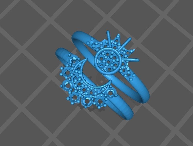 Conjunto de anillos para dama-mujer -v- 3D print model_9