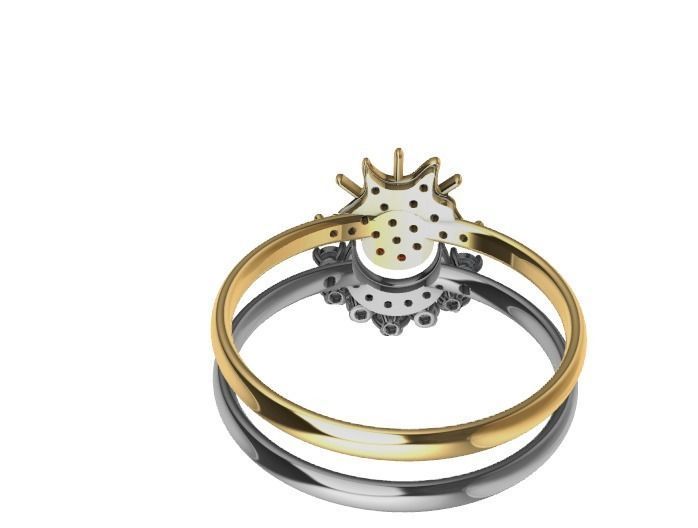 Conjunto de anillos para dama-mujer -v- 3D print model_4