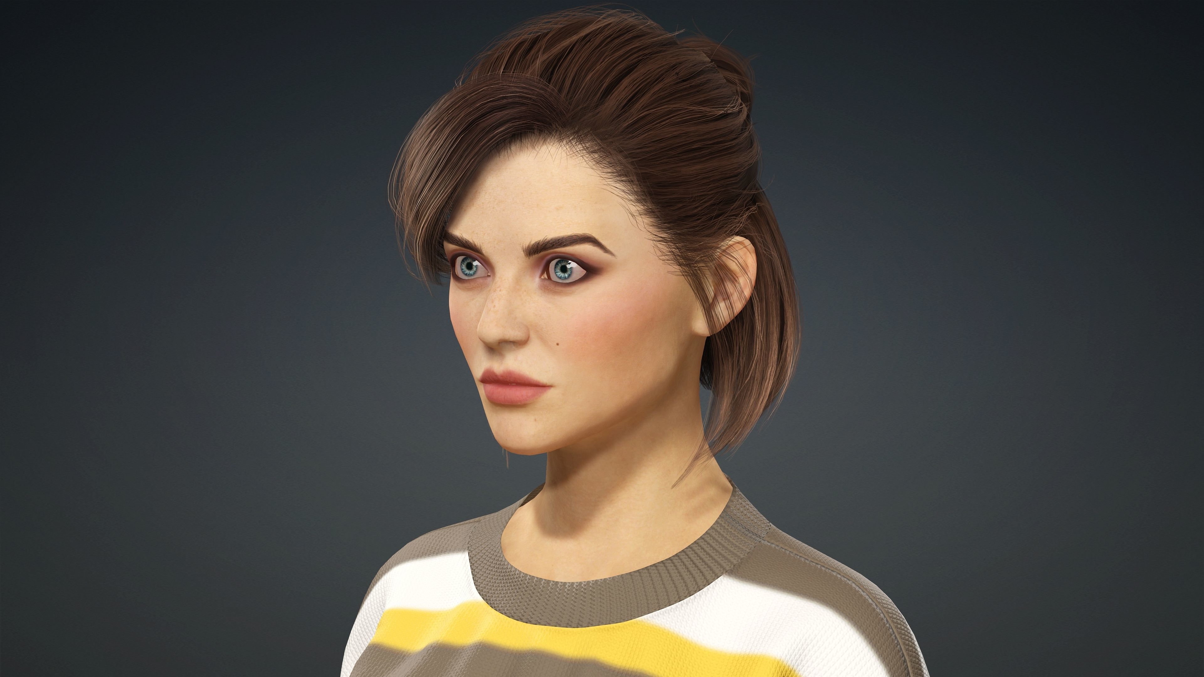 Sexy Character - Fully Rigged 3D model Low-poly 3D model_4