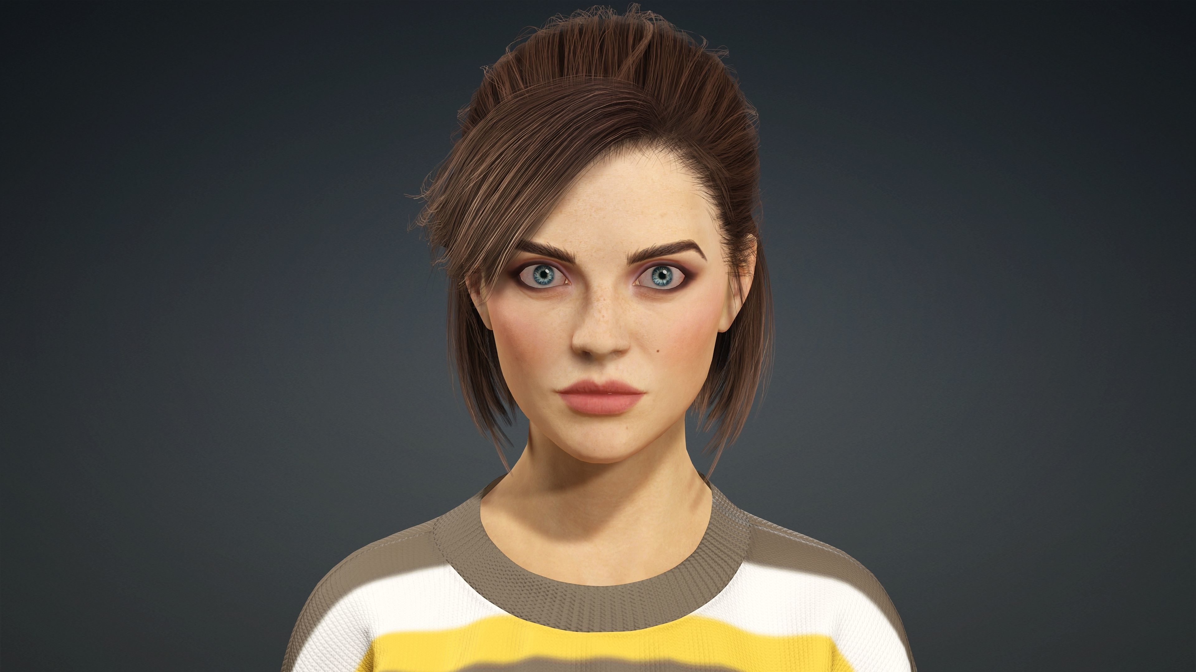 Sexy Character - Fully Rigged 3D model Low-poly 3D model_3