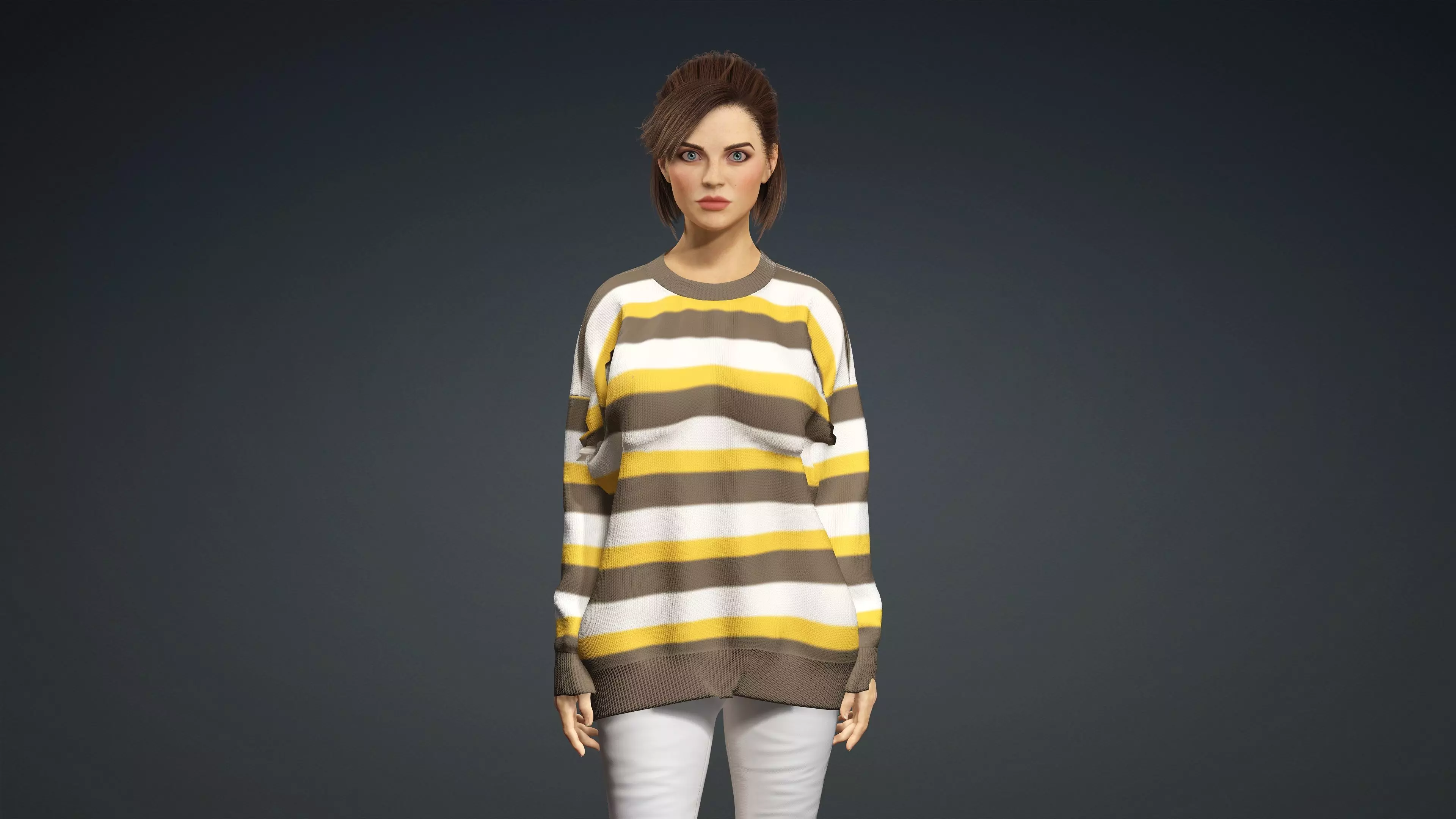 Sexy Character - Fully Rigged 3D model Low-poly 3D model_0