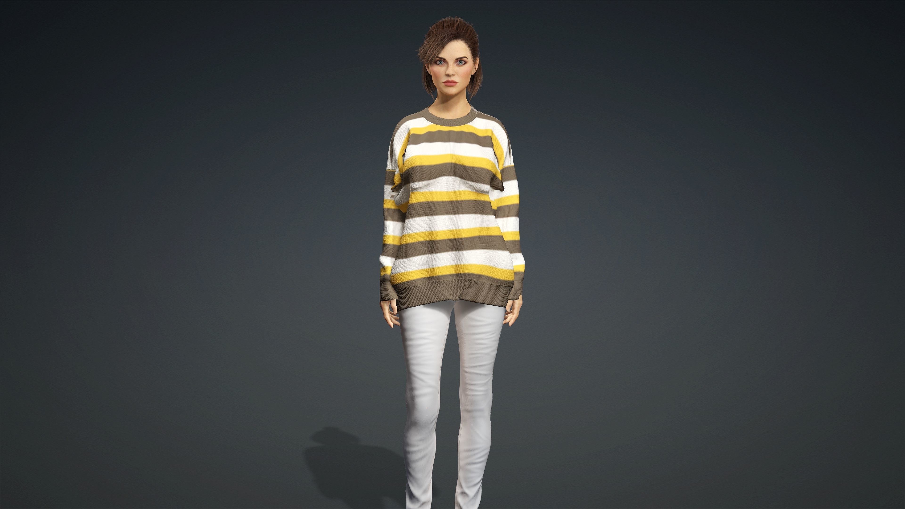 Sexy Character - Fully Rigged 3D model Low-poly 3D model_1