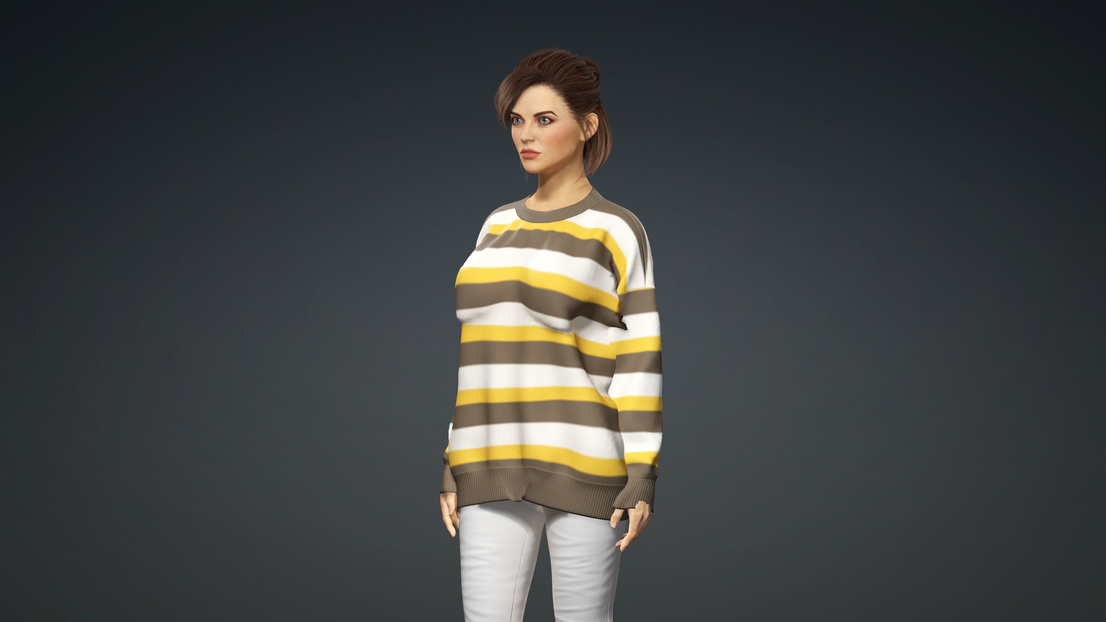 Sexy Character - Fully Rigged 3D model Low-poly 3D model_5