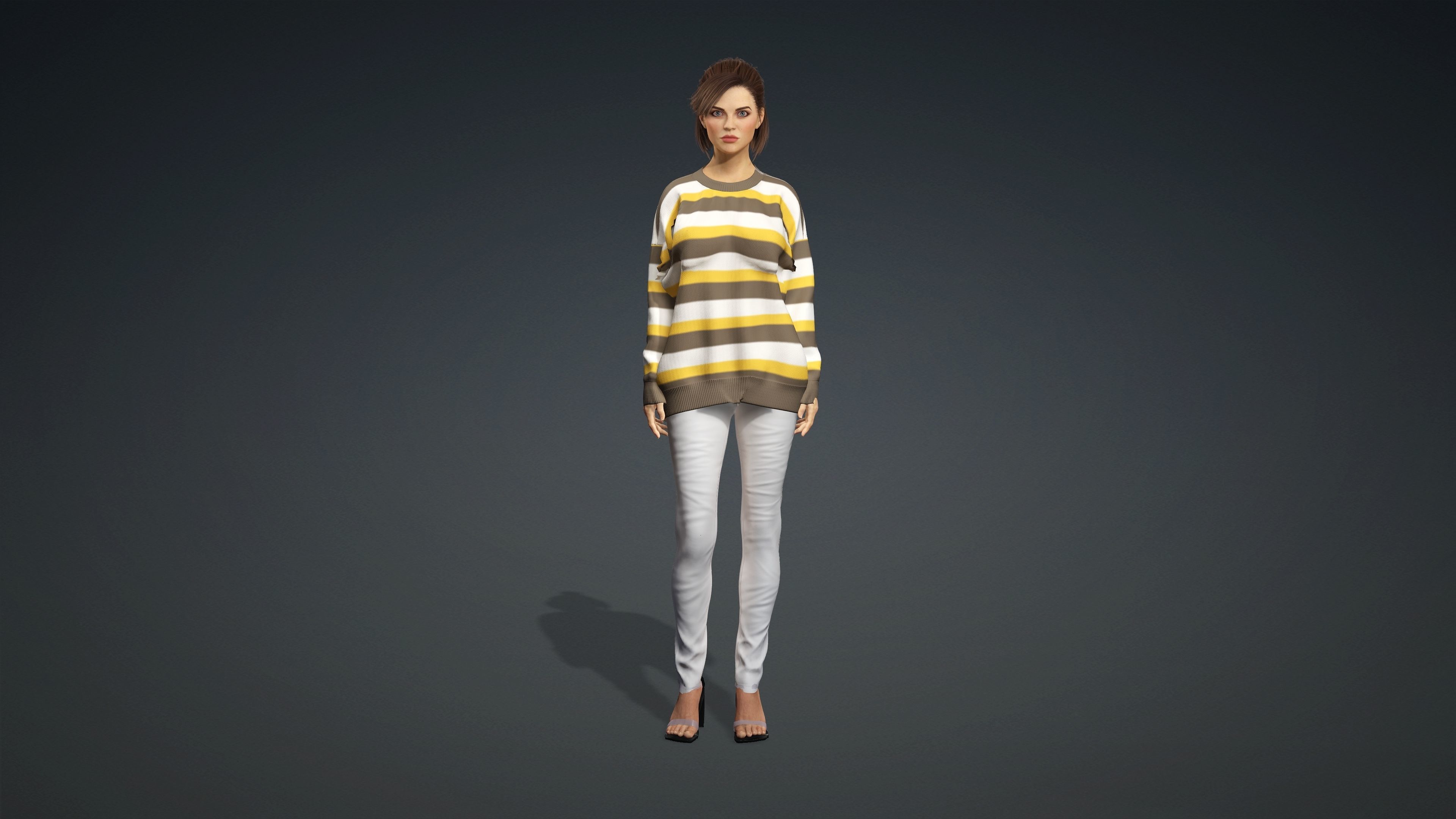 Sexy Character - Fully Rigged 3D model Low-poly 3D model_2