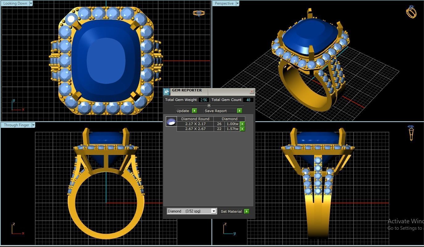 Gem Ring 3D print model_1