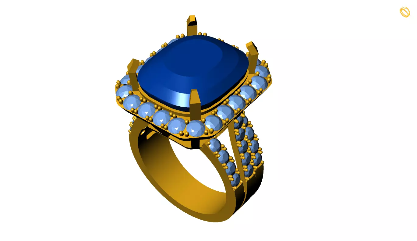 Gem Ring 3D print model_0