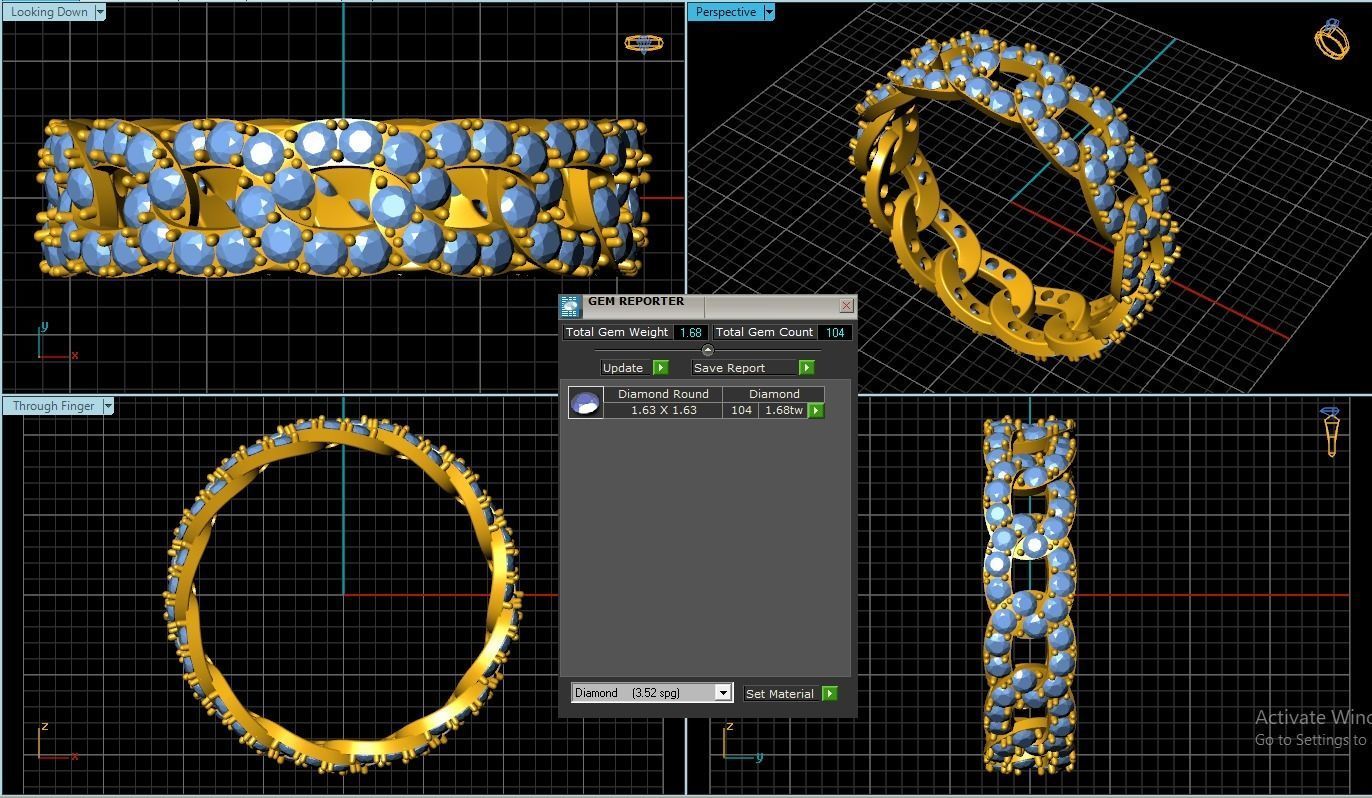 Diamond Ring 3D print model_1