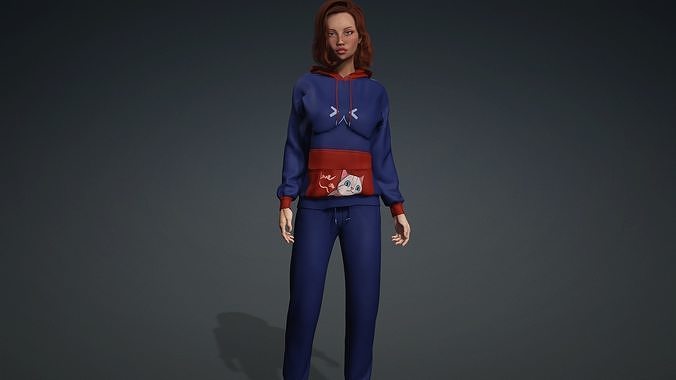 Sexy Character - Fully Rigged 3D model Low-poly 3D model