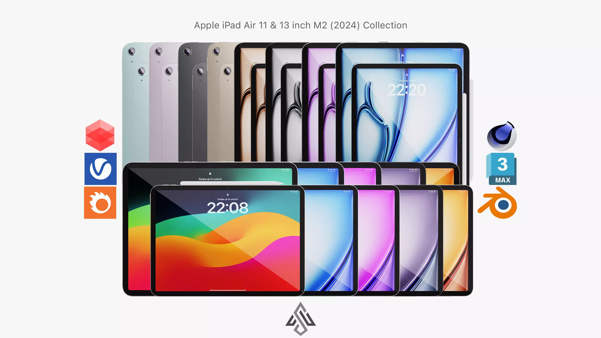 Apple iPad Air 11 - 13 inch M2 2024 Collection 3D model_0