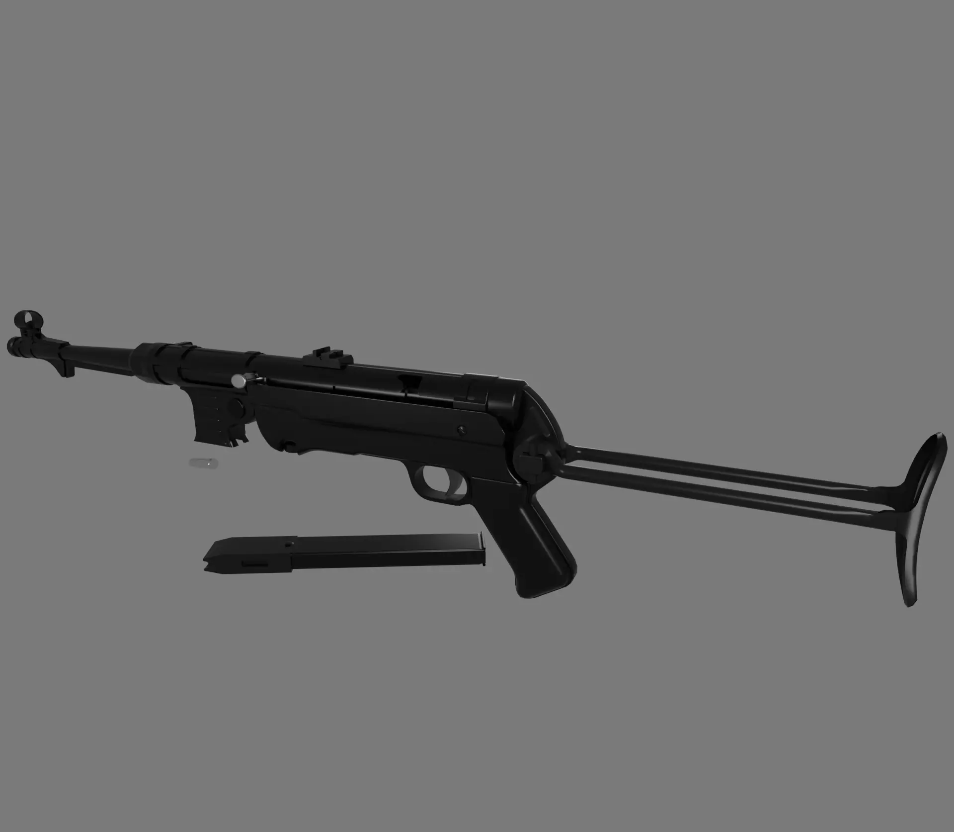 Submachine Gun 3D model_0