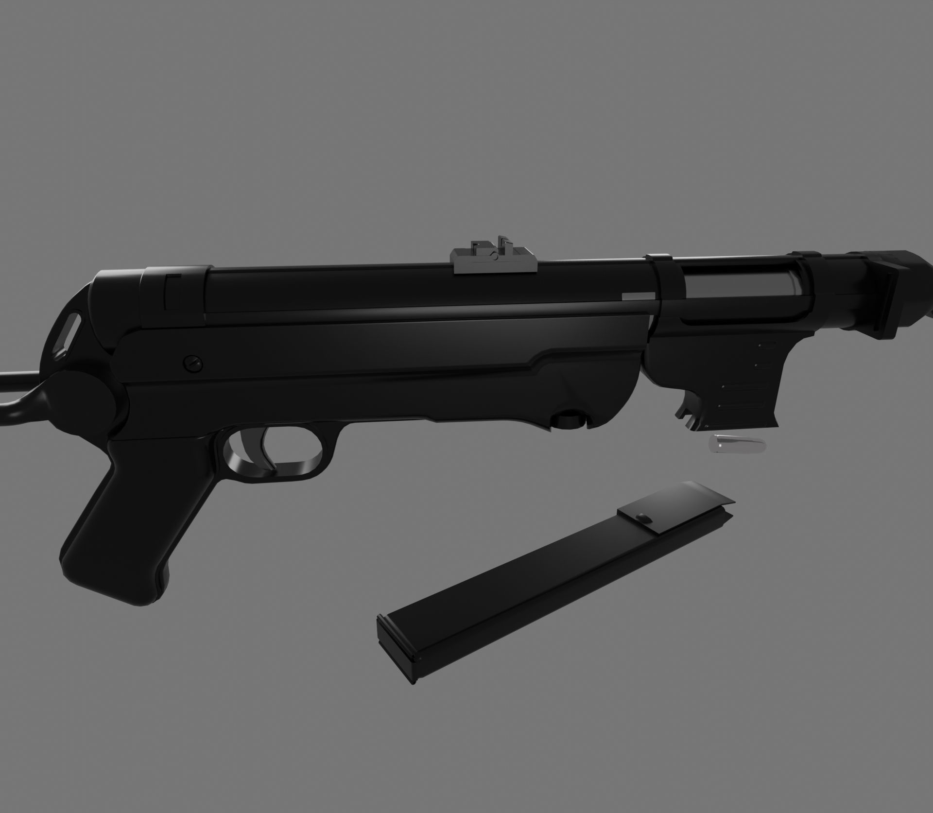 Submachine Gun 3D model_1