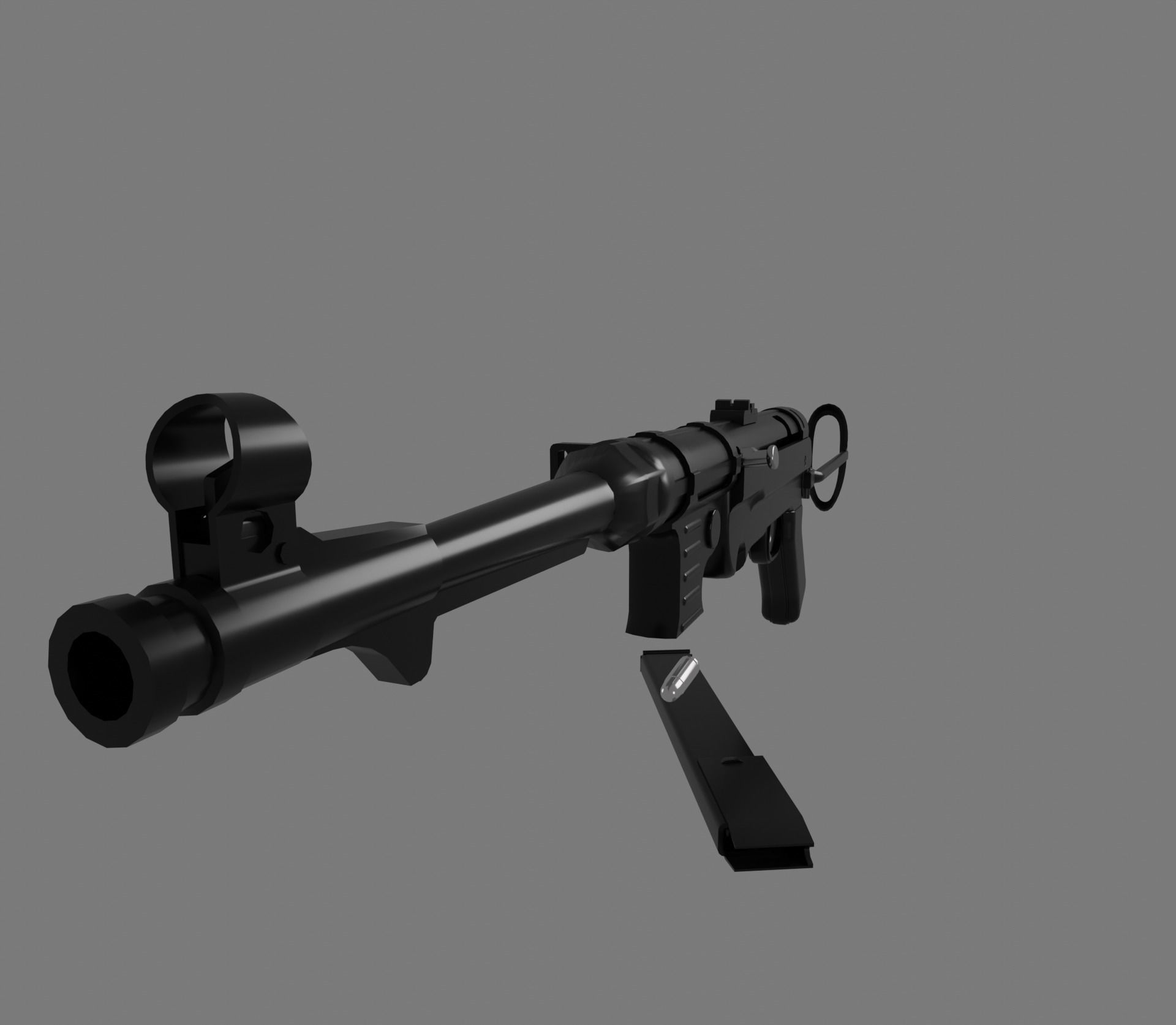 Submachine Gun 3D model_2