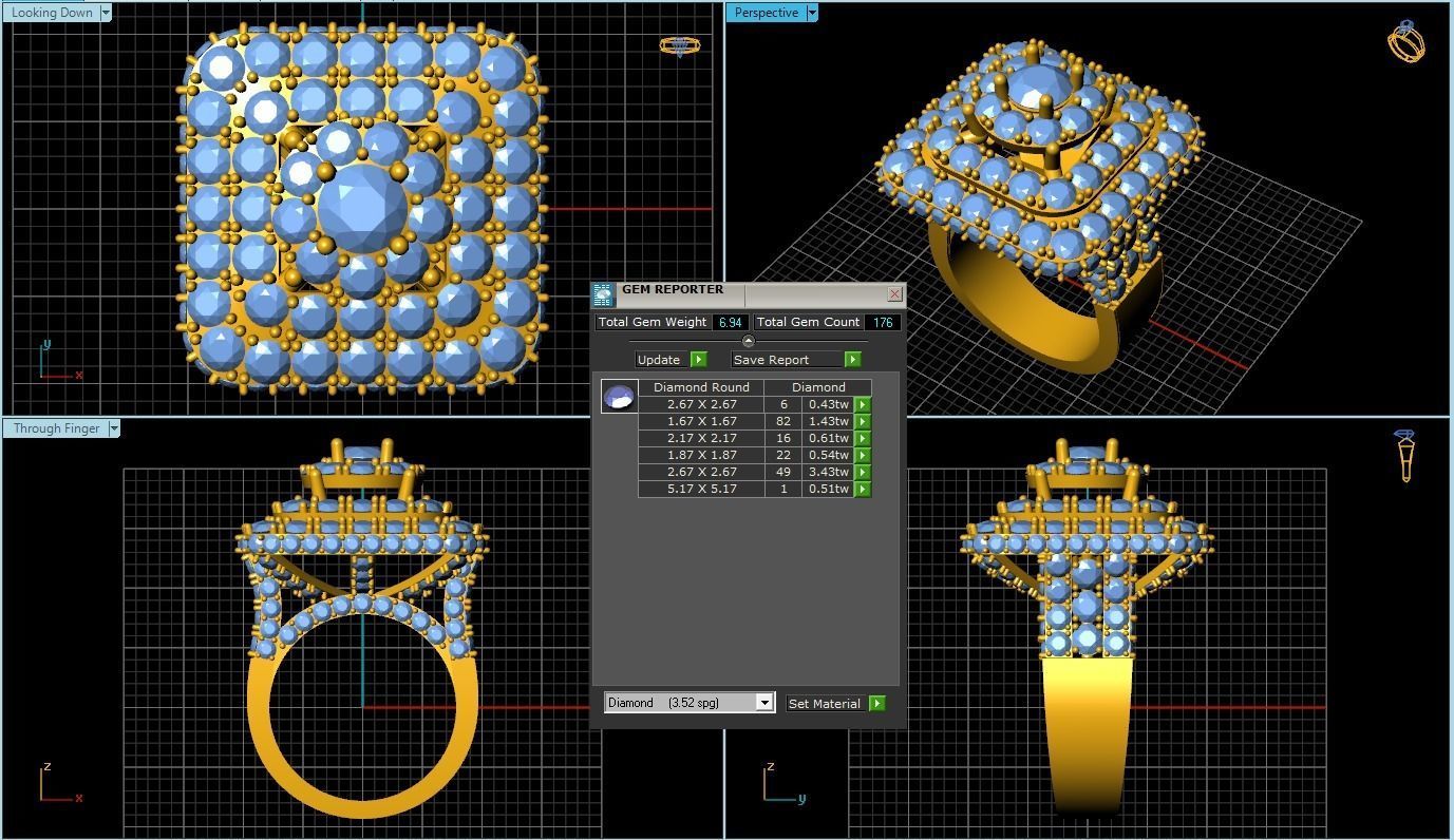 Diamond Ring 3D print model_1