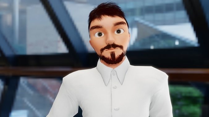 Funny 3D Cartoon Character Rigged Pixar Style Businessman 3D model