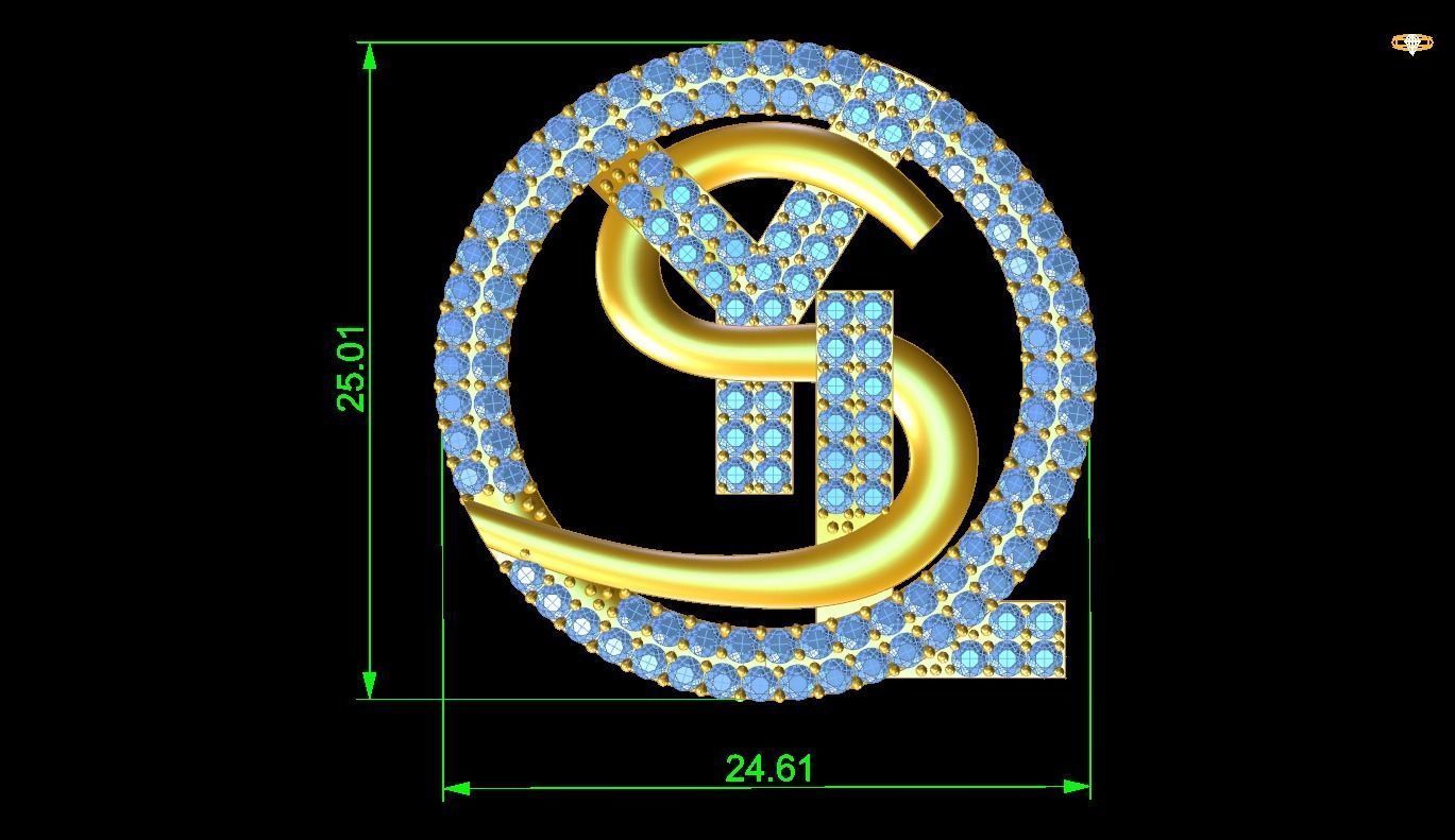 YSL Pendant 3D print model_1