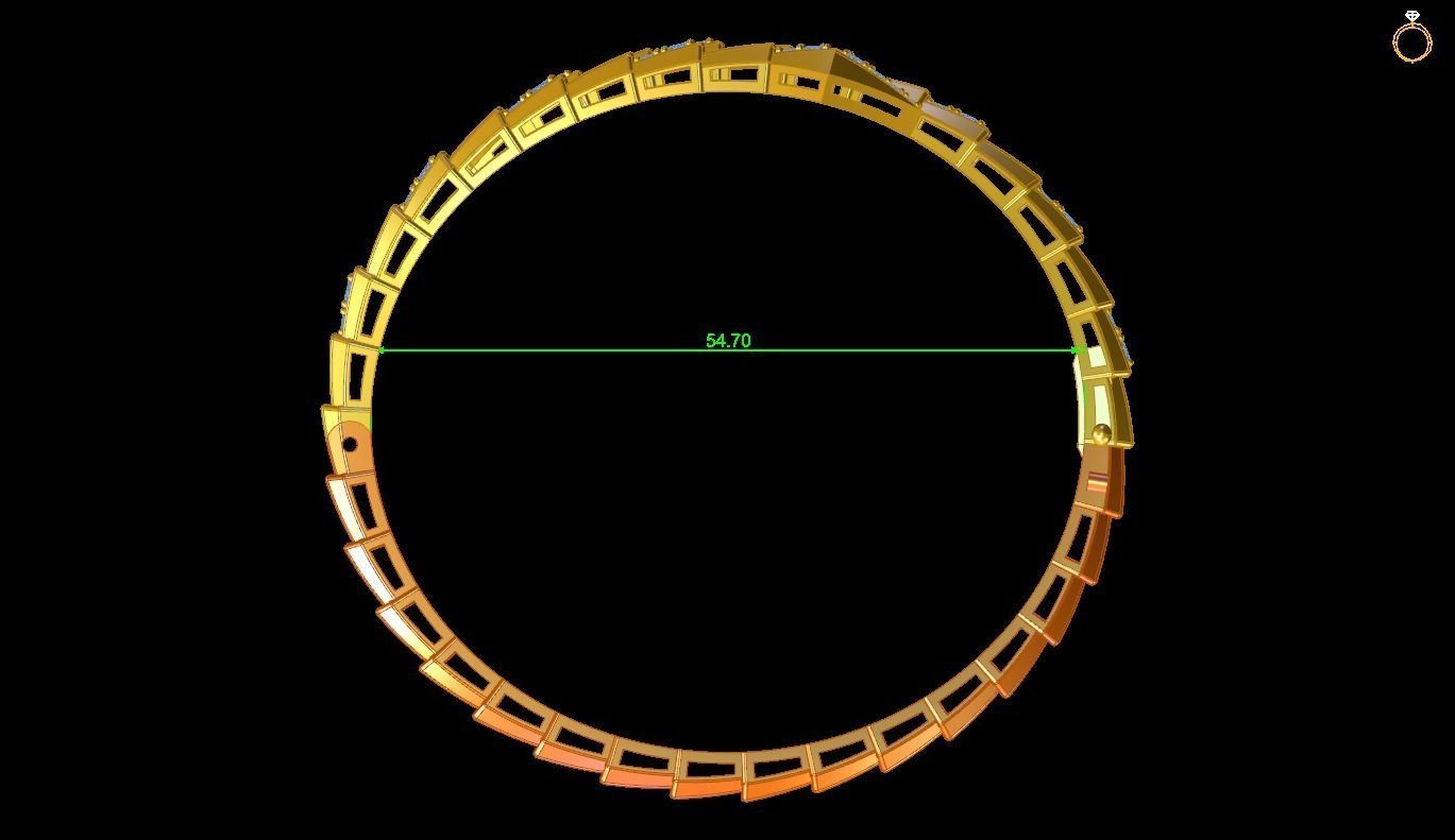 Snake Bangle 3D print model_1