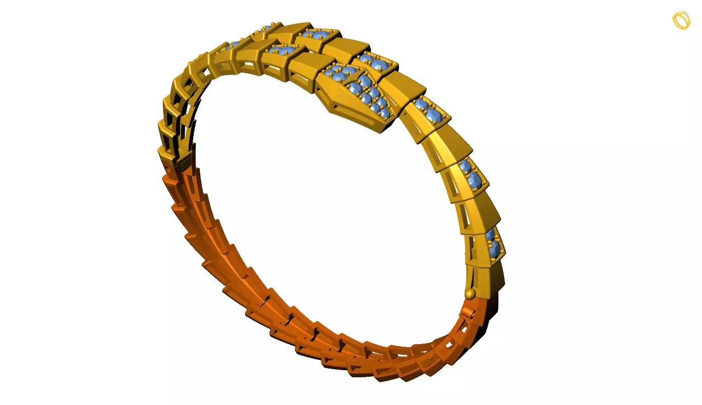 Snake Bangle 3D print model_0