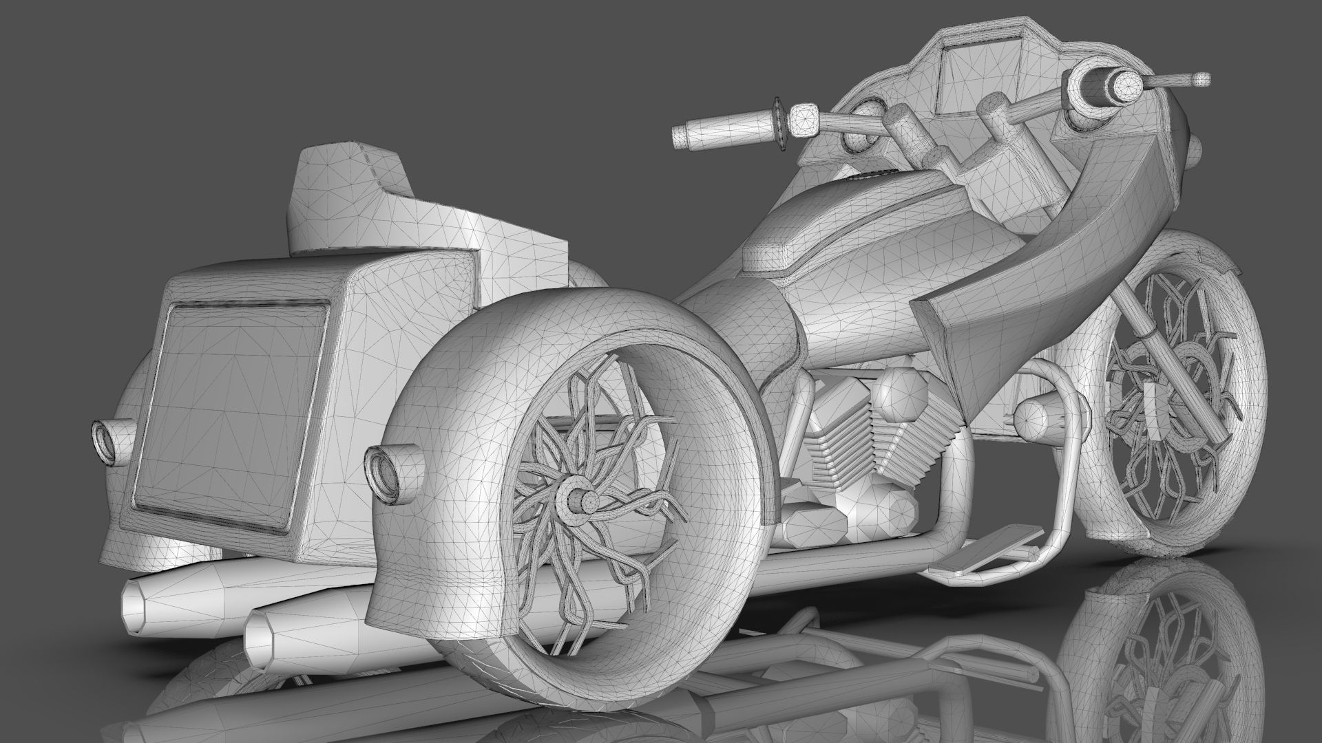Conceptual three wheeled motorcycle 3D model_22