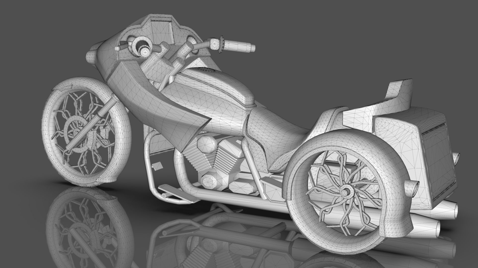 Conceptual three wheeled motorcycle 3D model_20
