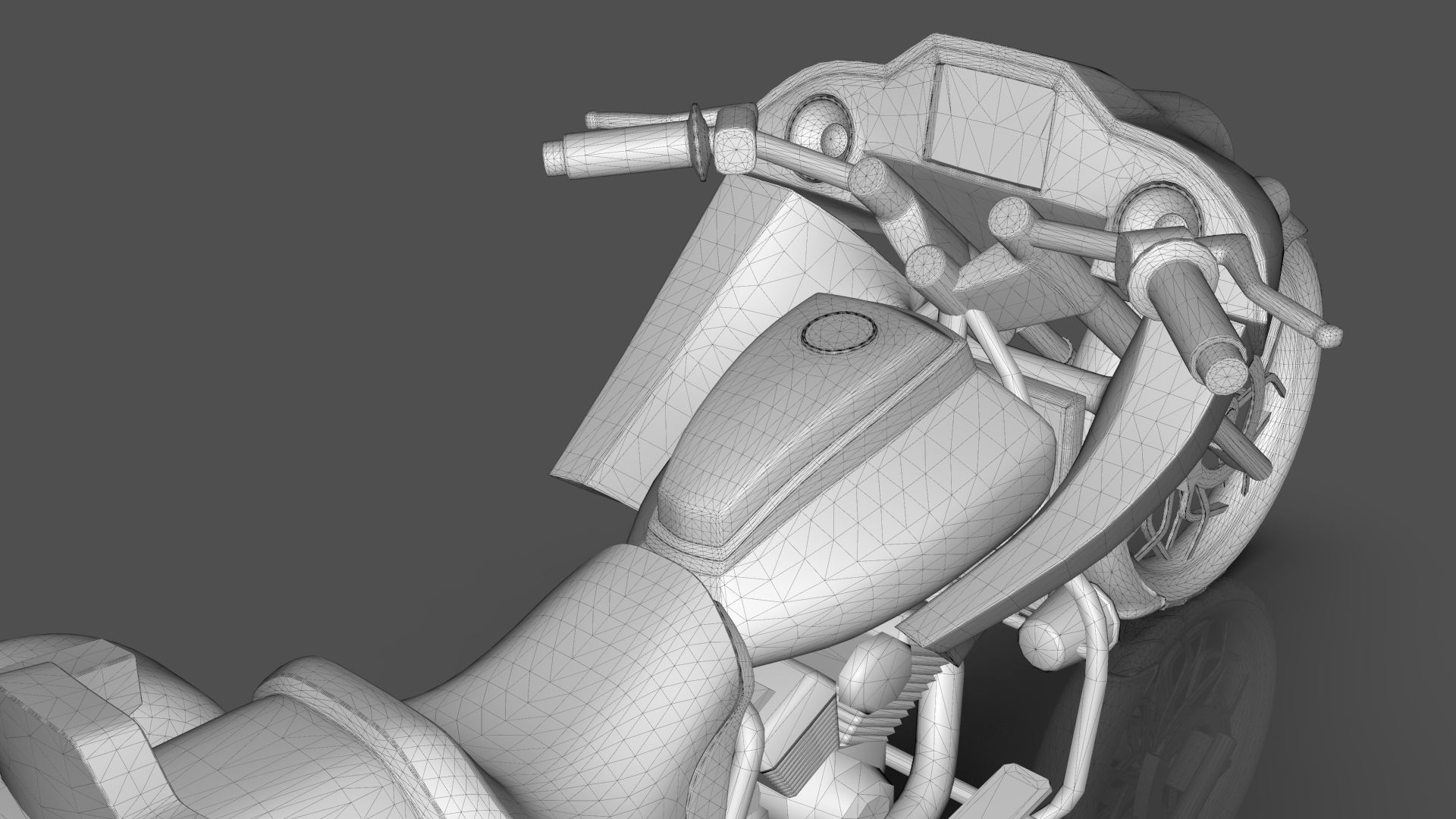 Conceptual three wheeled motorcycle 3D model_21