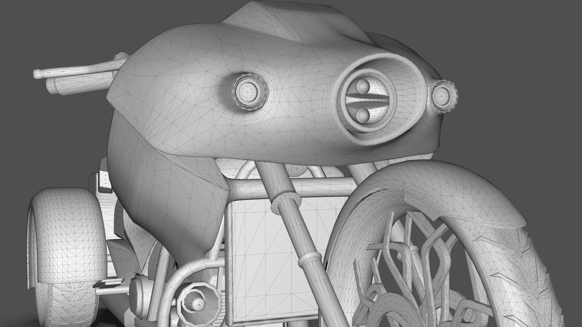 Conceptual three wheeled motorcycle 3D model_23