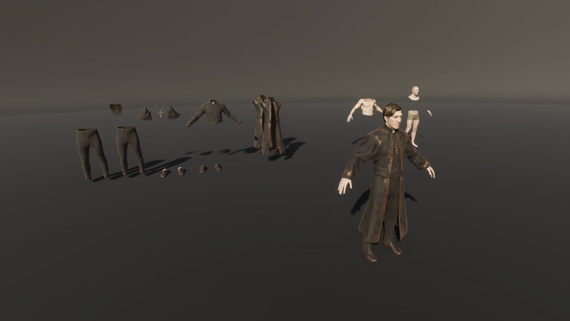 Vampire priest Low-poly 3D model_28
