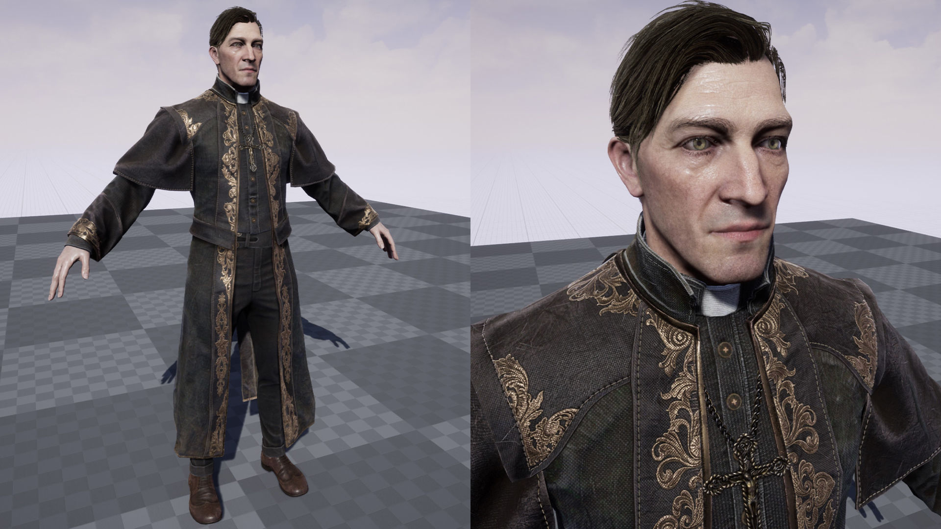 Vampire priest Low-poly 3D model_11