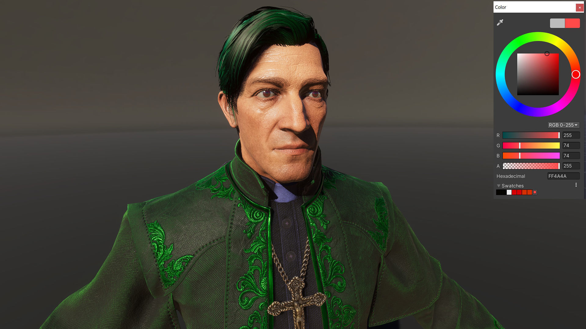Vampire priest Low-poly 3D model_24