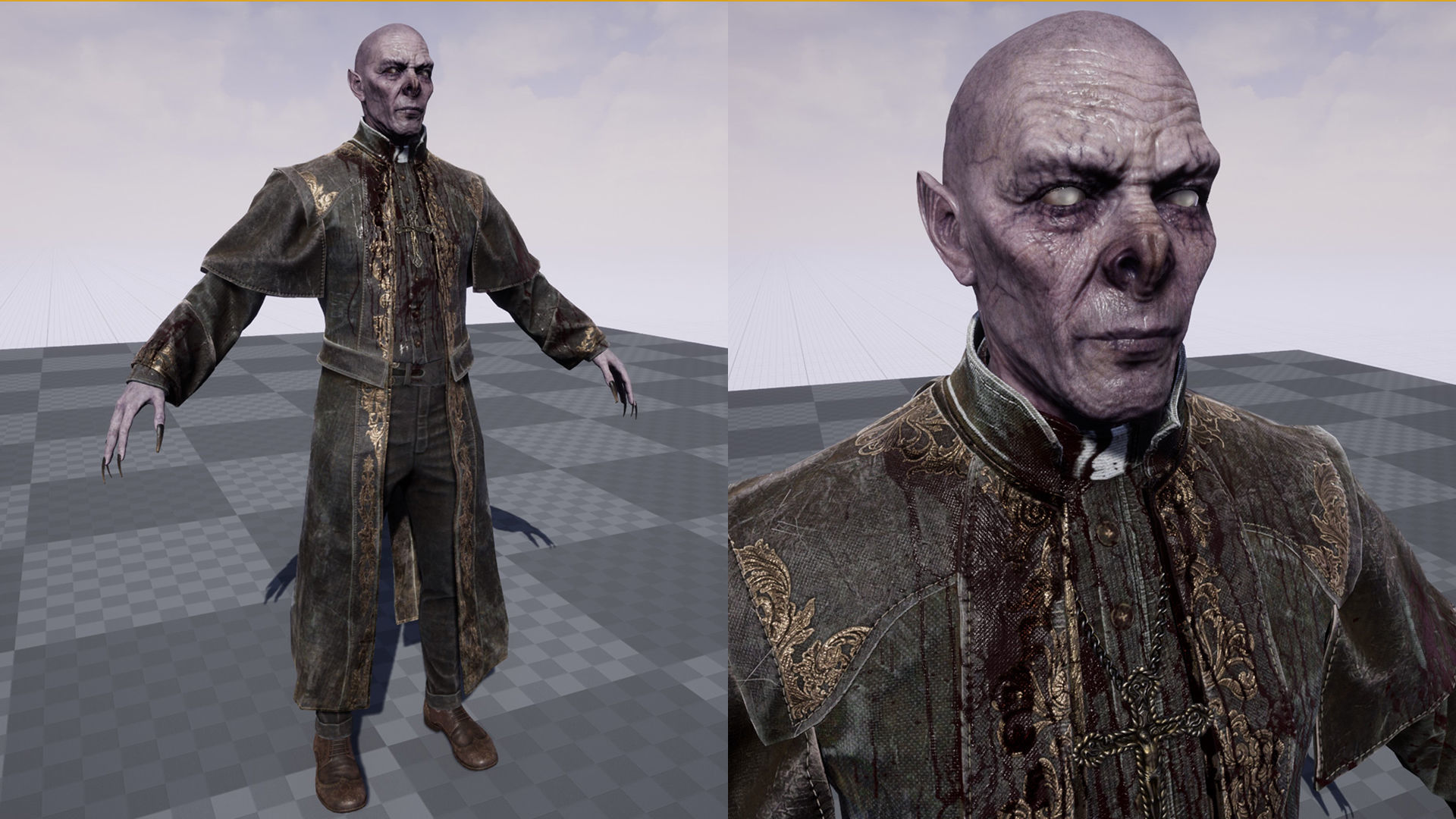 Vampire priest Low-poly 3D model_13