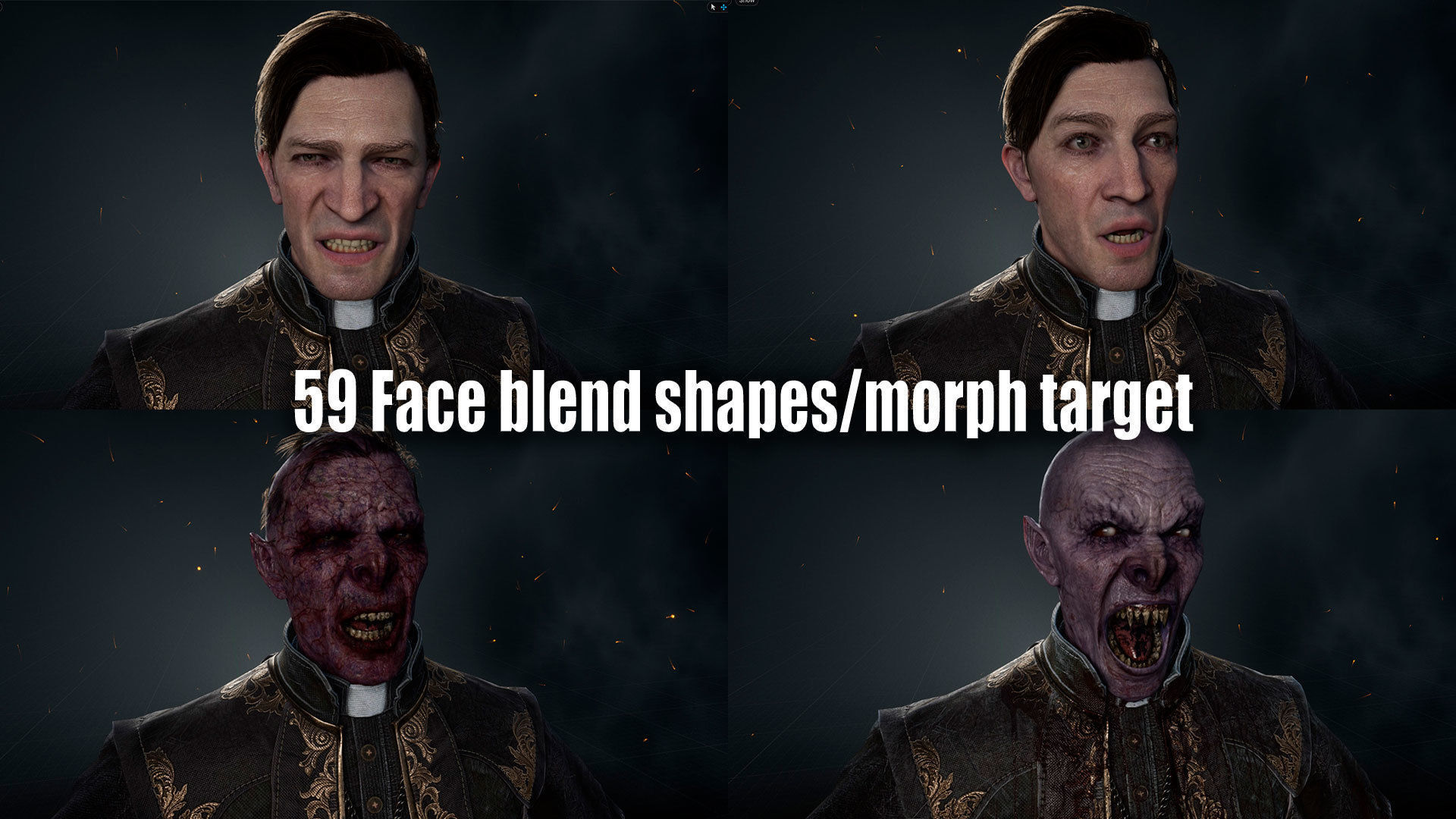 Vampire priest Low-poly 3D model_14