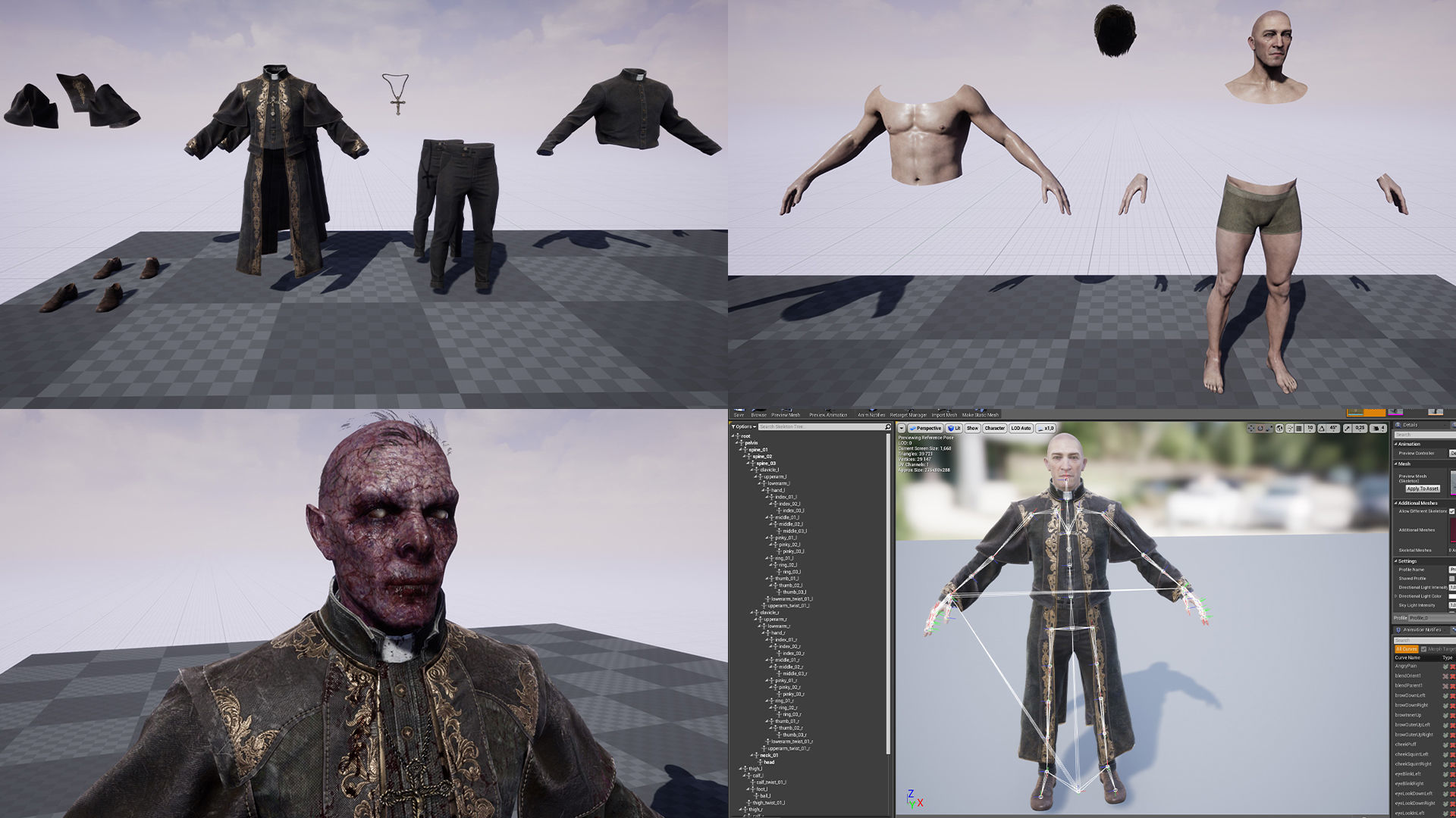 Vampire priest Low-poly 3D model_12