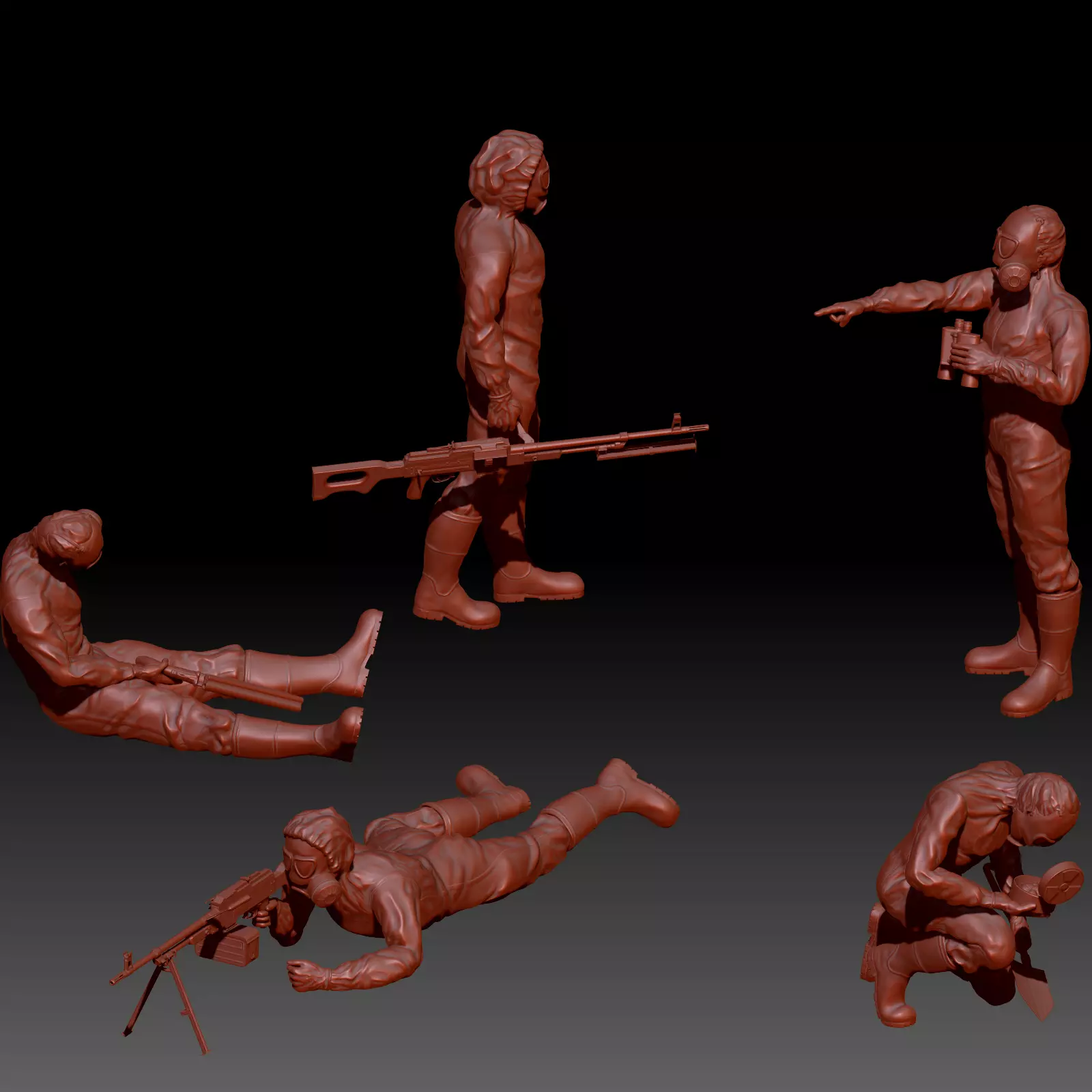Hazmat soldiers 3D print model