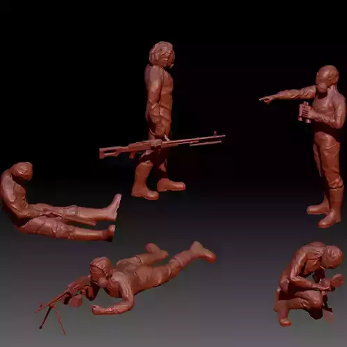 Hazmat soldiers 3D print model