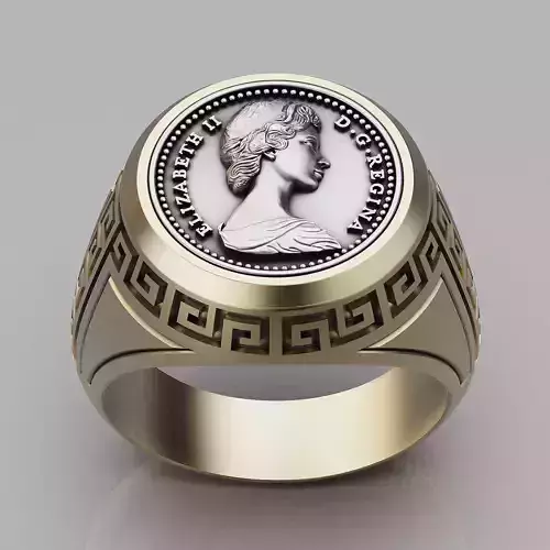 Elizabeth II Canadian  Gold Coin printable ring