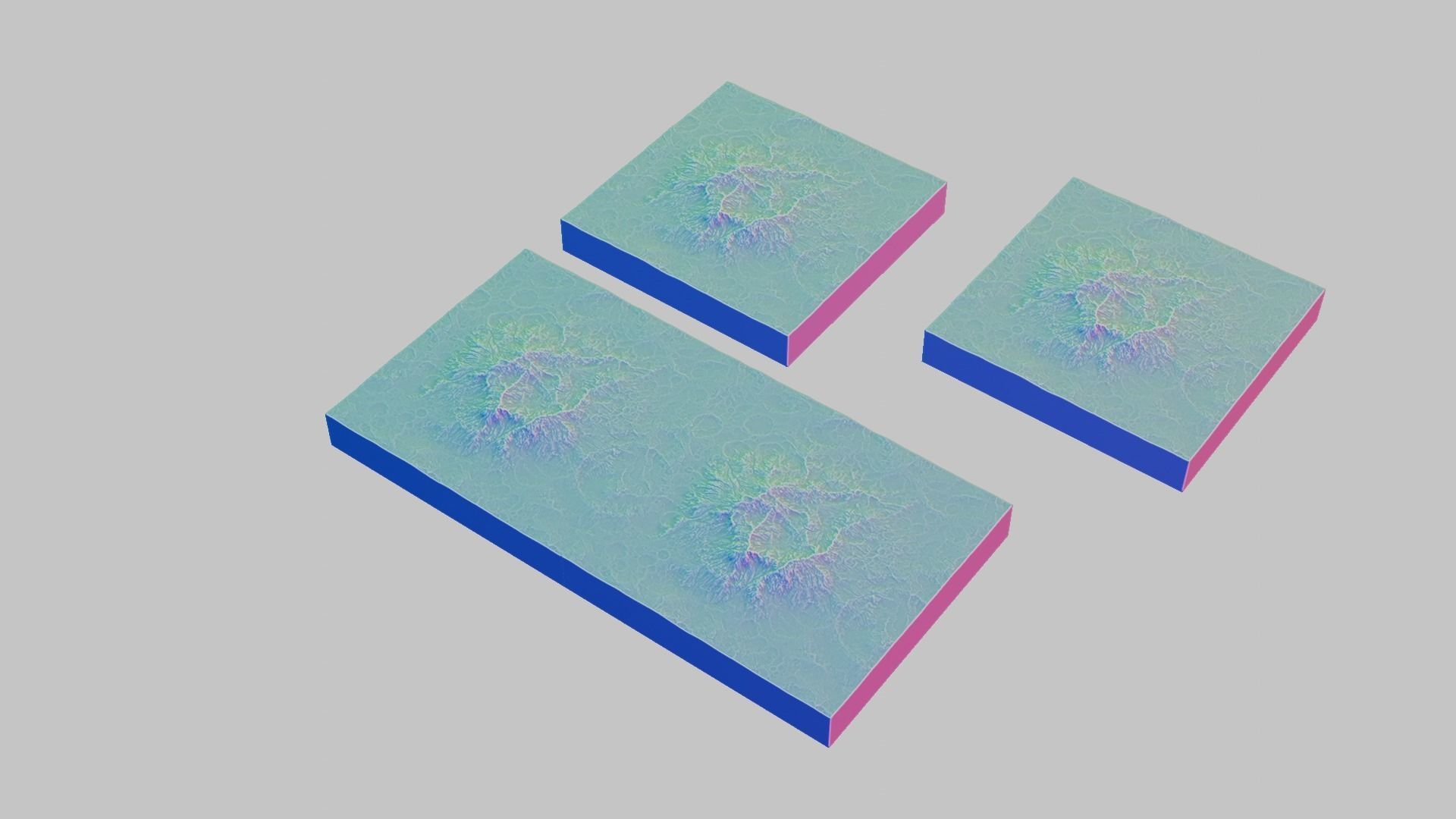 16k Seamless Craters Hill Surface 4 Variations Low-poly 3D model_42