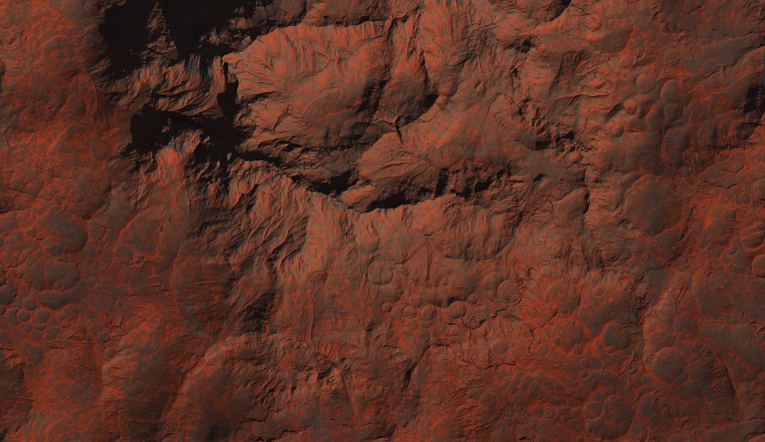 16k Seamless Craters Hill Surface 4 Variations Low-poly 3D model_35