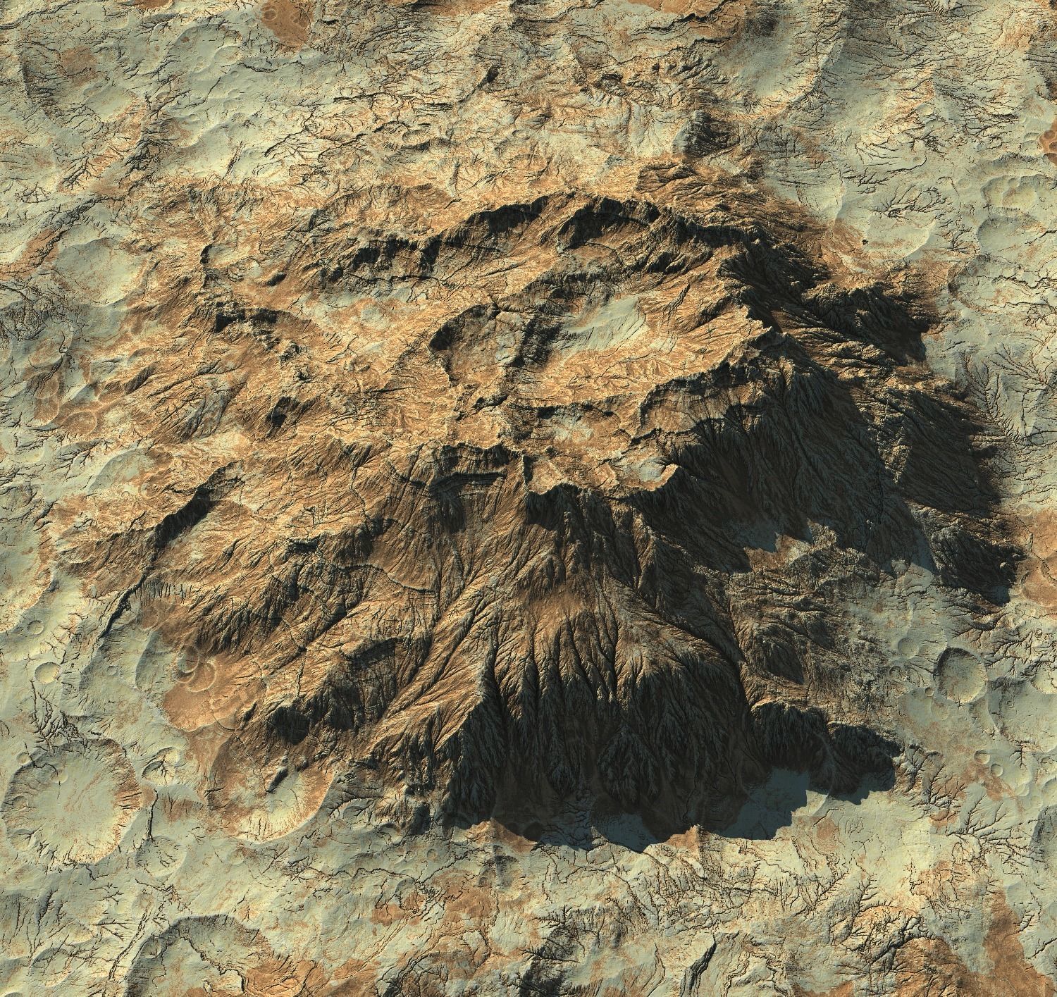 16k Seamless Craters Hill Surface 4 Variations Low-poly 3D model_10