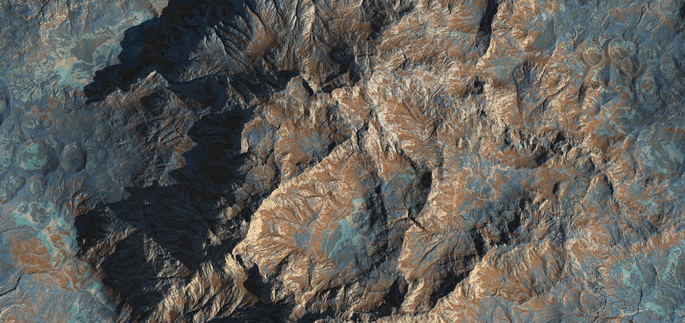 16k Seamless Craters Hill Surface 4 Variations Low-poly 3D model_20