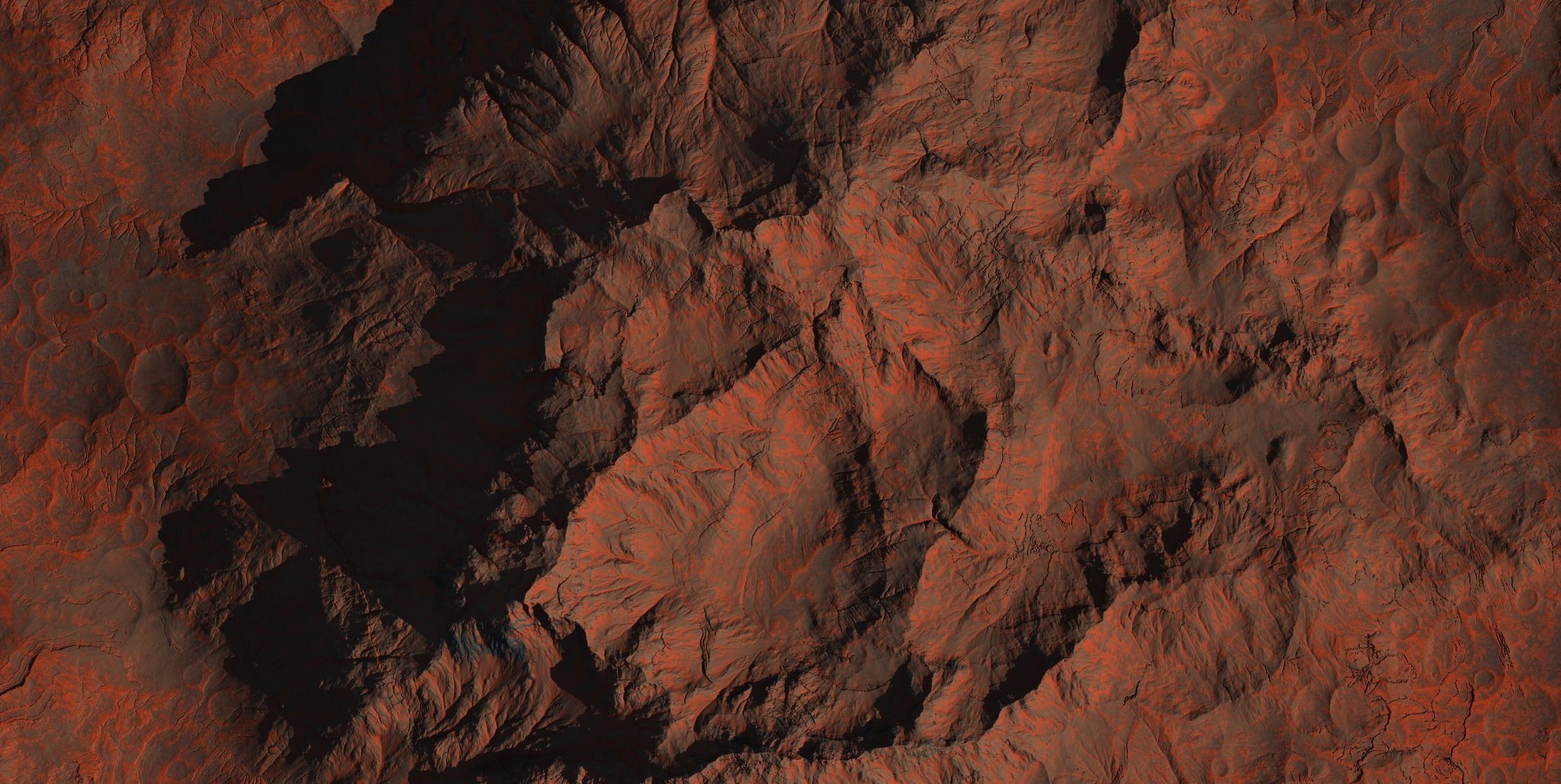 16k Seamless Craters Hill Surface 4 Variations Low-poly 3D model_22