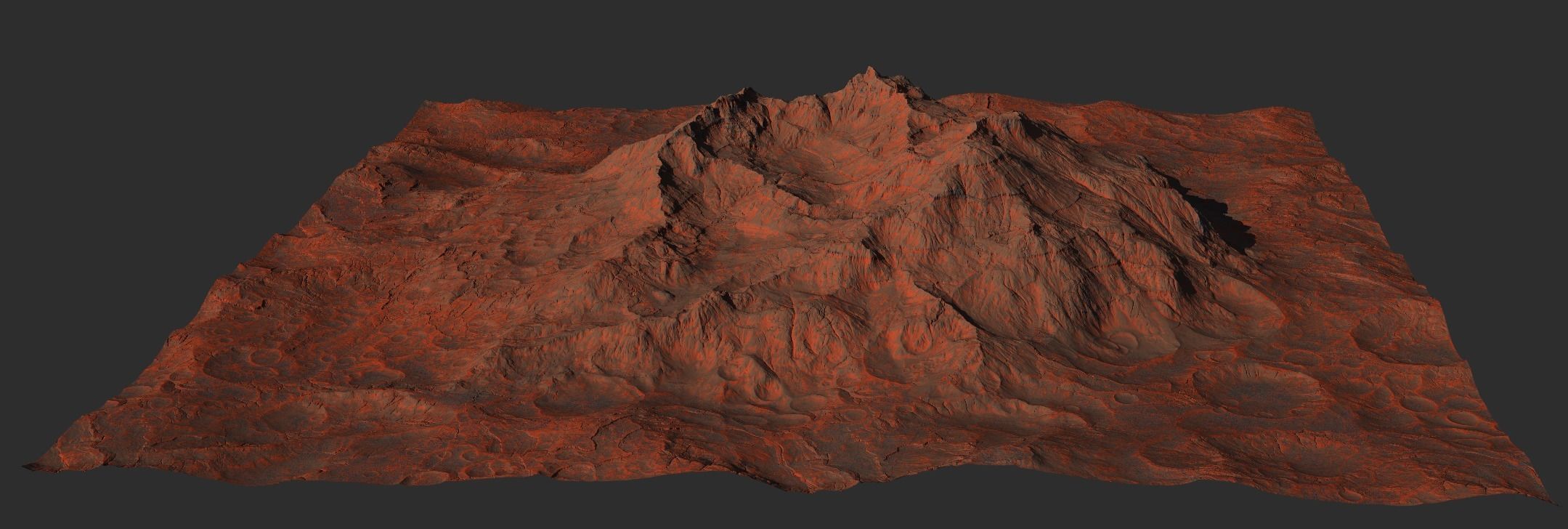 16k Seamless Craters Hill Surface 4 Variations Low-poly 3D model_40