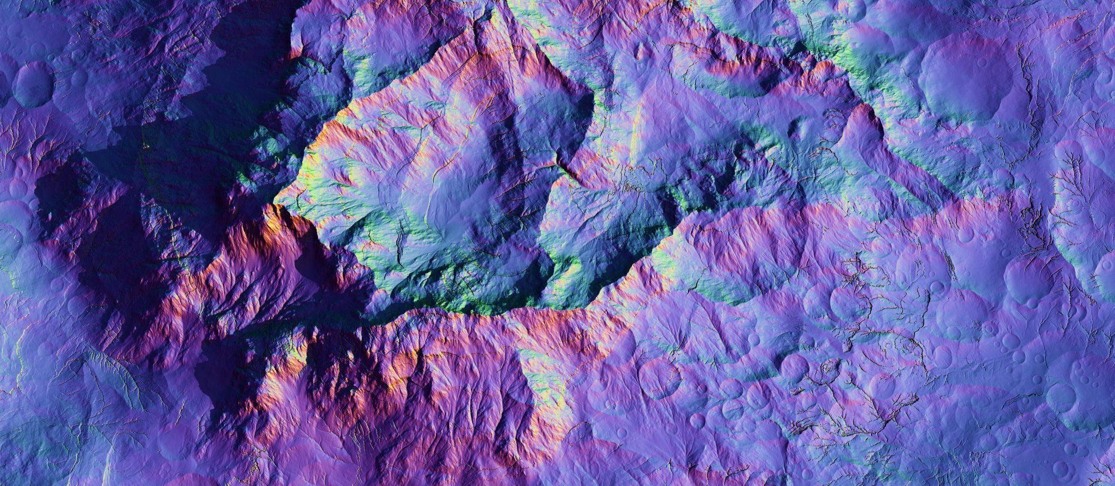 16k Seamless Craters Hill Surface 4 Variations Low-poly 3D model_23
