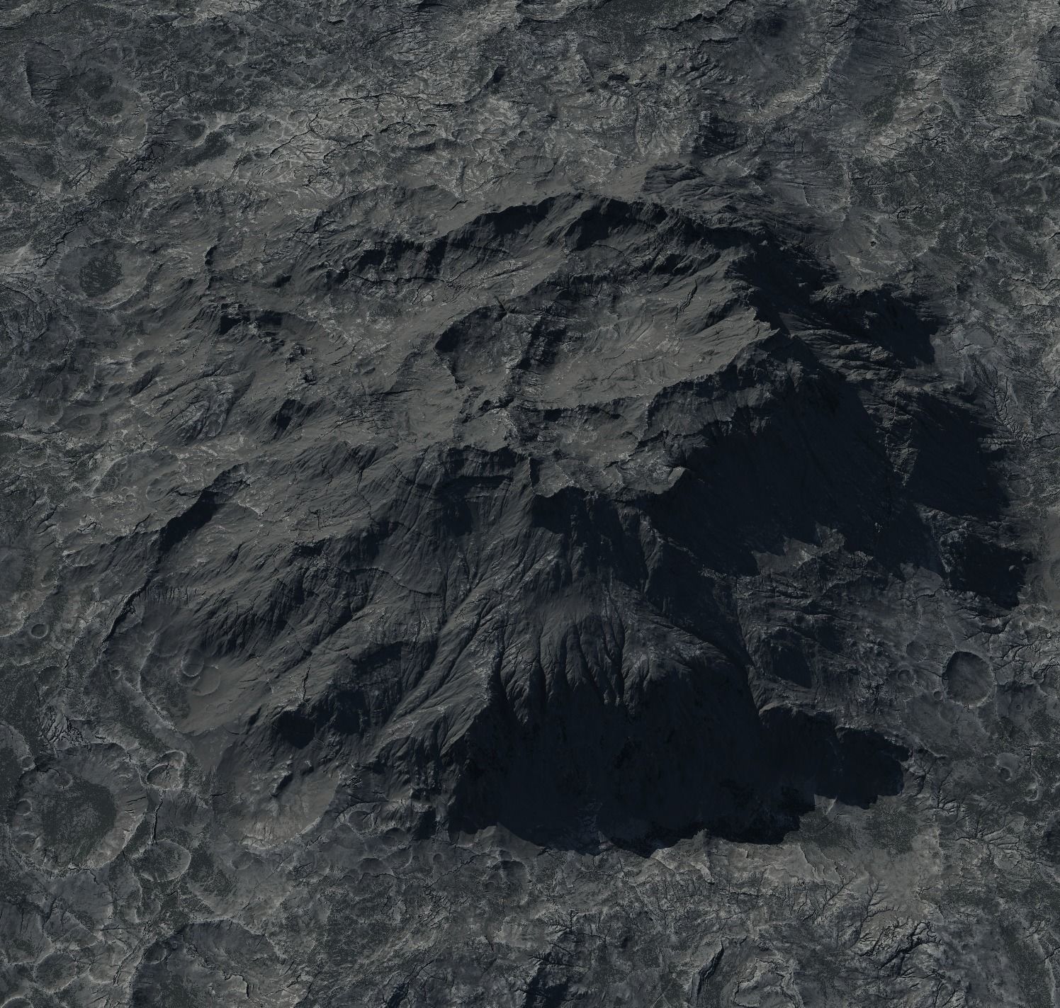 16k Seamless Craters Hill Surface 4 Variations Low-poly 3D model_11