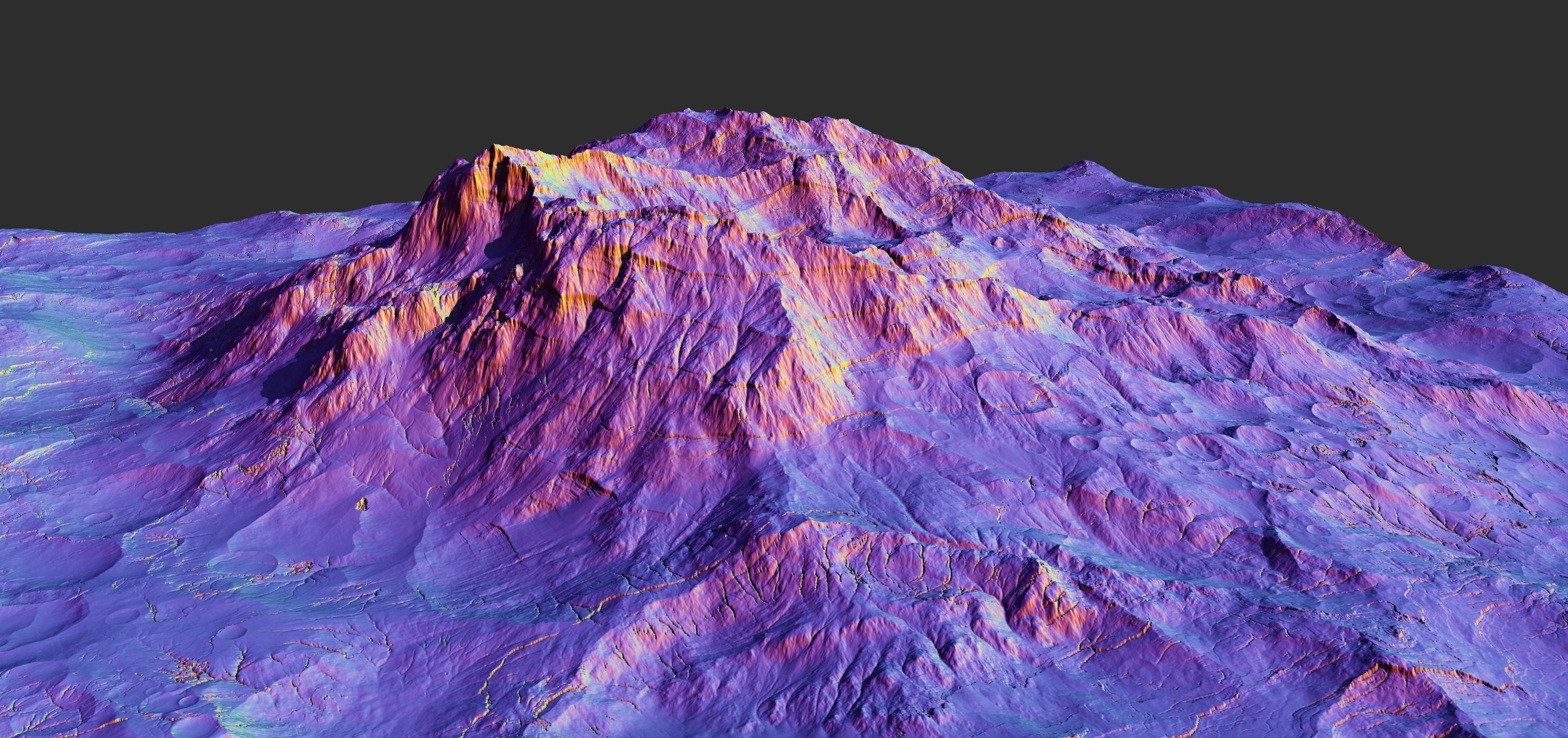 16k Seamless Craters Hill Surface 4 Variations Low-poly 3D model_18