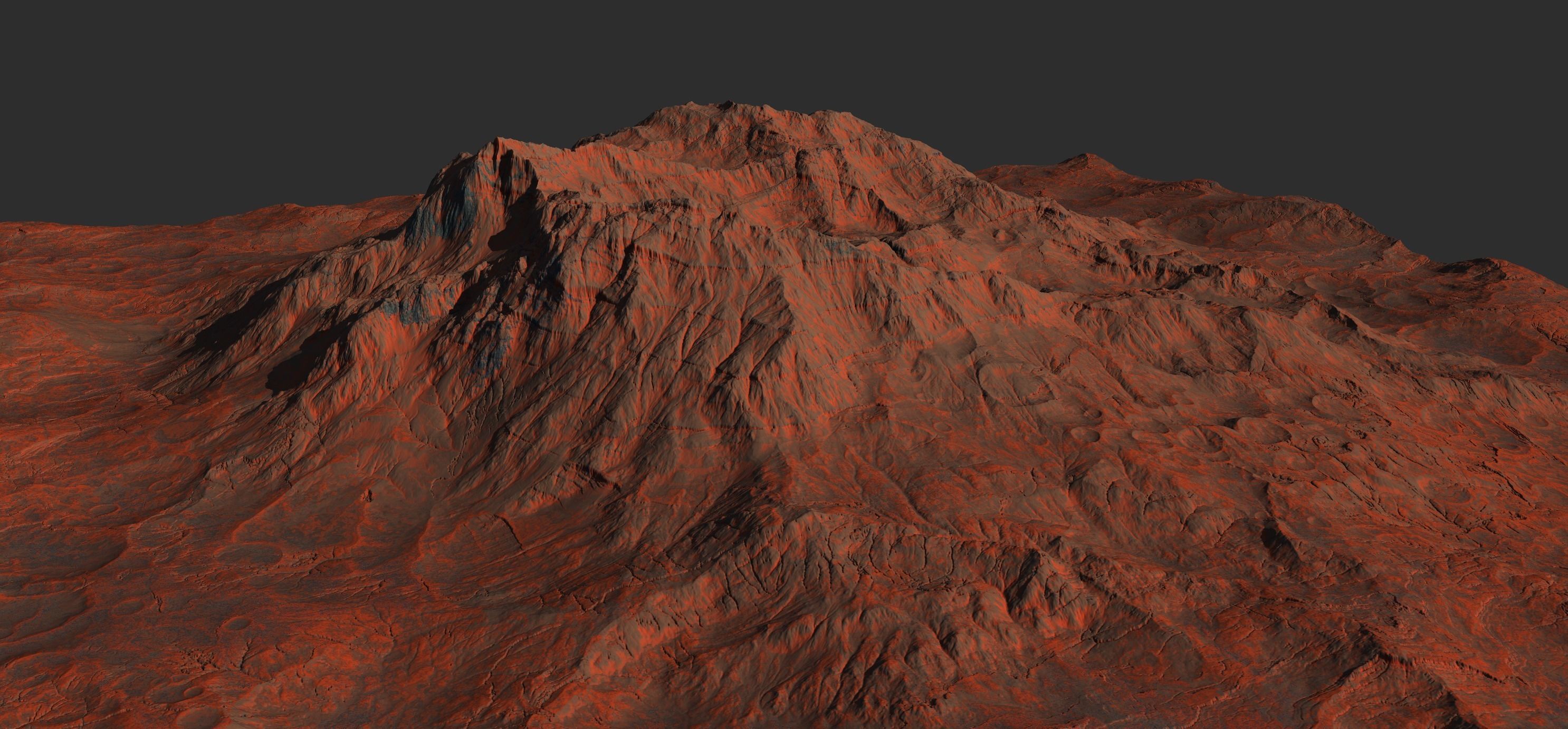 16k Seamless Craters Hill Surface 4 Variations Low-poly 3D model_16