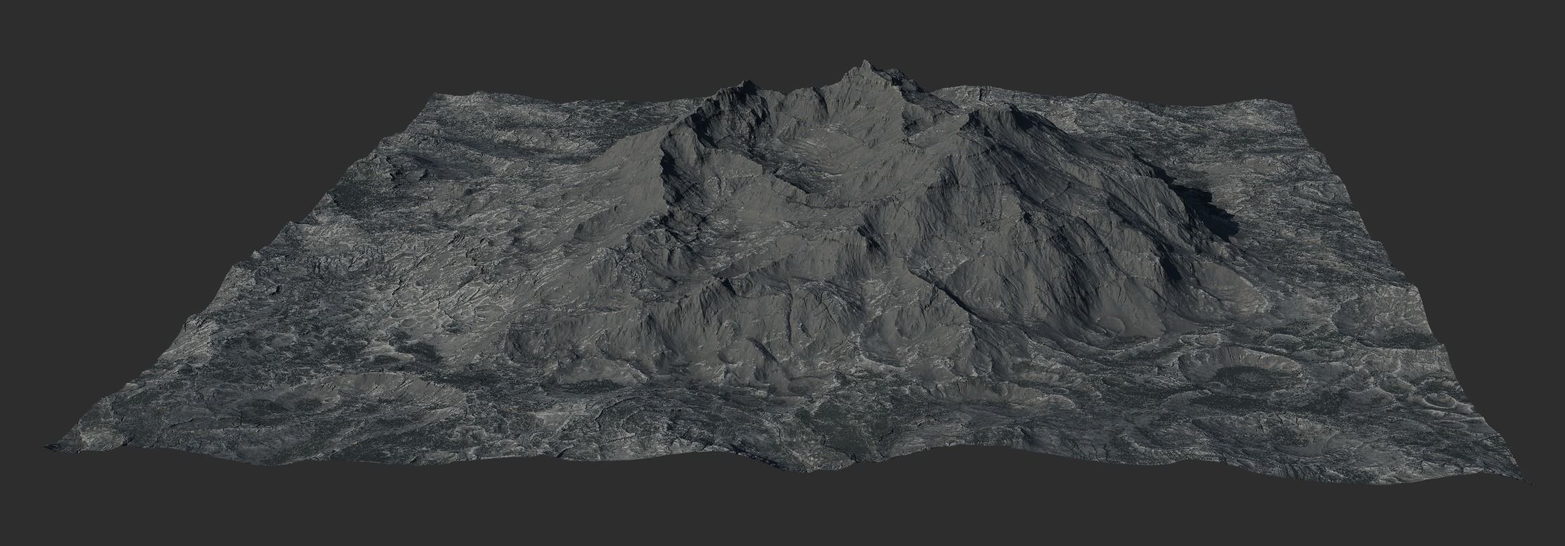 16k Seamless Craters Hill Surface 4 Variations Low-poly 3D model_37